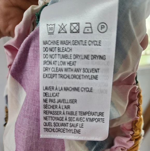 NWT FARM Rio 'Dancing Stripes' Puff Sleeve Crop Top, Size XS - Picture 14 of 16